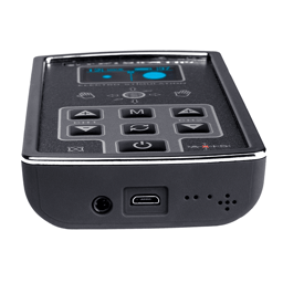 ElectraStim Axis Stimulator von der Seite, Gehäuse im Detail