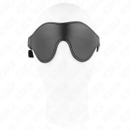 Kink Kunstleder-Augenbinde mit 20 x 8 cm Maske im Größenvergleich