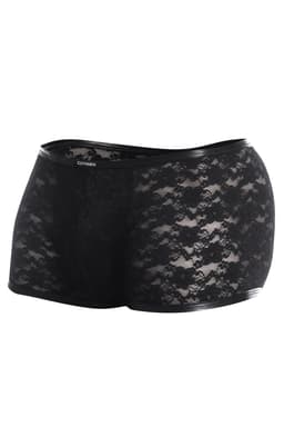 Cut4Men Boxershorts (Trunk) aus Spitze in Schwarz, seitliche Ansicht im Ganzen