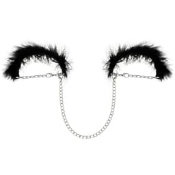Coquette Chic Desire Fetish Deluxe-Handschellen, Nahaufnahme der Verbindungskette