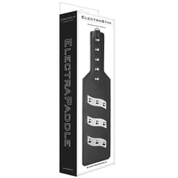 ElectraStim ElectraPaddle mit 33,6 cm Gesamtlänge im Größenvergleich in der Hand