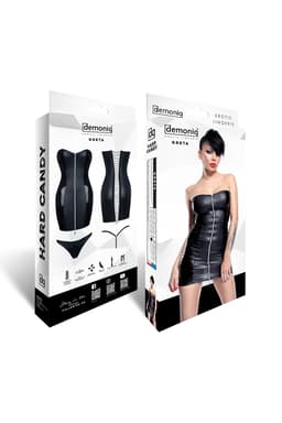 Demoniq Greta Minikleid in schwarz, Detailansicht des Verschlusses