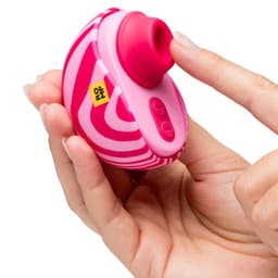 ROMP Spin Rabbit-Vibrator mit rotierendem Schaft, Seitenansicht mit rotierendem Schaft und Klitorisarm