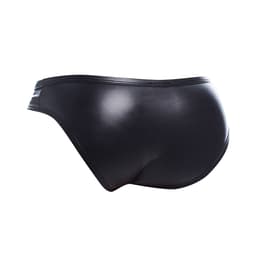 Cut4Men Wetlook-Slip in Schwarz, Nahaufnahme der Material- und Nahtverarbeitung