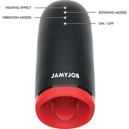 Jamyjob Spin-X Masturbator mit magnetischem USB-Ladekabel am Anschluss