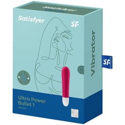 Satisfyer Ultra Power Bullet 1 in Rot in der Hand gehalten, Größenverhältnis