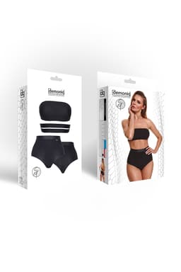 Demoniq Silver Touch Alessia – Set aus blickdichtem Stoff, Detailansicht des Materialmixes