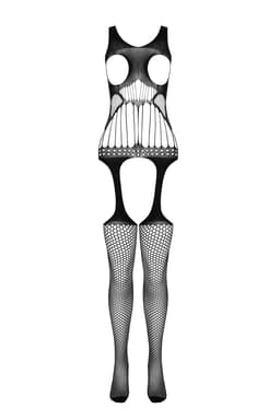 Passion BS 106 Bodystocking aus Netz und Spitze, seitliche Ansicht am Model