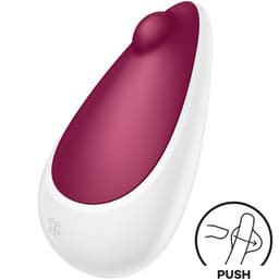 Satisfyer Spot On 3 von der Seite mit flexibler Silikonspitze im Detail