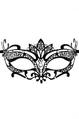 Venezianische Maske BL274622 von Be Lily in Schwarz, komplette Gesamtansicht