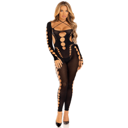 Leg Avenue Reckless Bodystocking, Beinpartie ohne Fuß im Detail