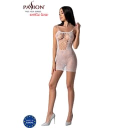 Passion BS096 – Minikleid aus Mesh mit Spitze – Weiss, Ansicht 17