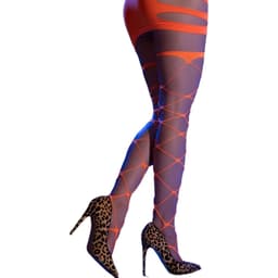 Große Ösen der Chilirose Cabaret-Strumpfhose in der Nahaufnahme