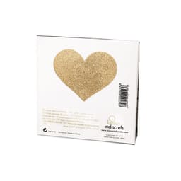 Bijoux Indiscrets Flash Golden Heart Pasties mit Klebefläche, Rückansicht des Paares