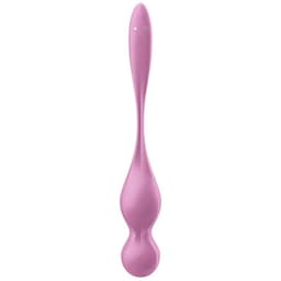Satisfyer Kegelkugeln in Rosa von der Seite, Form und Kontur im Detail