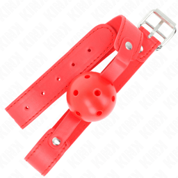 Kink – Ballknebel mit Atemlöchern , Kugel 4,5 cm – Rot, Ansicht 6
