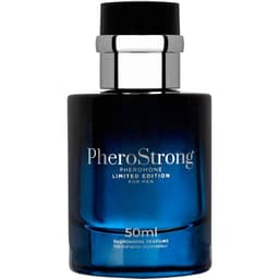 PheroStrong Limited Edition Pheromon-Parfum für Männer, Flakon von der Seite mit Sprühkopf