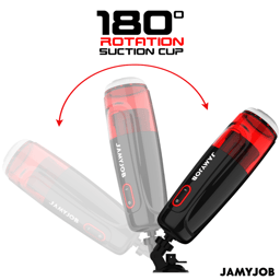 Jamyjob automatischer Masturbator Storm Schwarz, Nahaufnahme der Basis und der Passform im Detail