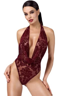 Noir Handmade Kink Royal Body in Burgund, komplette Gesamtansicht von vorne
