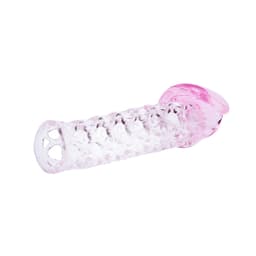 Baile Penis Extender Cover – extender Cover über einem Modell zur Größendarstellung