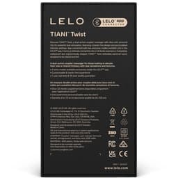 Verpackung des LELO Tiani Twist Paarvibrators mit Produktabbildung und Logo