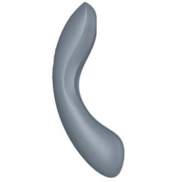 Satisfyer Curvy Trinity 1 Druckwellenvibrator aus Silikon und ABS neben der Produktverpackung liegend
