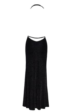 Noir Handmade F373 Onyx Liquid Kleid in Schwarz, Detailansicht der Nähte und Verarbeitung