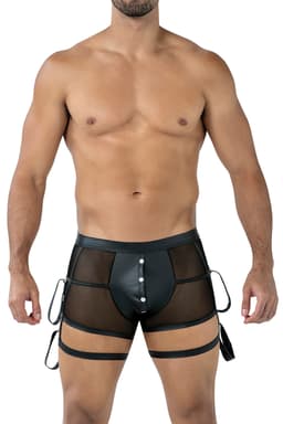 Cut4Men Prison Shorts, Detailansicht des öffenbaren Suspensoriums