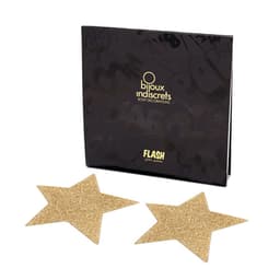 Bijoux Indiscrets Flash Golden Star, glitzernde Oberfläche der Sternform im Detail