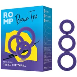 Nahaufnahme der Silikonoberfläche der Romp Remix Ringe mit Fokus auf die Materialstruktur