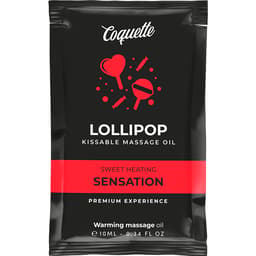 Coquette Chic Desire Pocket Massageöl mit Wärmeeffekt, Lollipop, Verpackung im Taschenformat