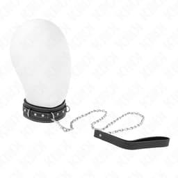 KINK PVC-Leder-Halskette mit Strass-Nieten, Gesamtansicht des Halsbands