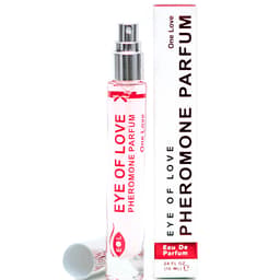 One Love Pheromon-Parfum 10 ml von Eye of Love von der Seite mit Sprühkopf im Detail