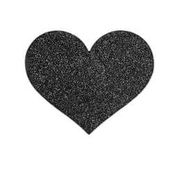 Bijoux Indiscrets Flash Black Heart, schwarze Glitzeroberfläche des Herzmotivs im Detail