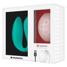 Wearwatch WatchMe Vibrator Meerwasser/Rosa in der Hand zum Größenvergleich