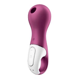 Satisfyer Lucky Libra von der Seite, Silikonkopf und Ringgriff im Detail
