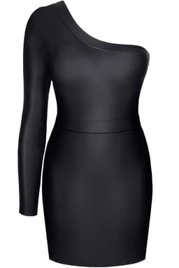 Demoniq Black Rose Felicia – asymmetrisches Minikleid, Seitenansicht der Passform