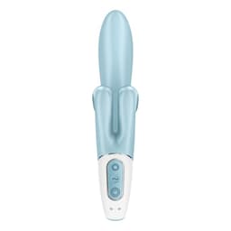 Verpackung des Satisfyer Touch Me Rabbit-Vibrators, Ansicht der Formgebung im Überblick