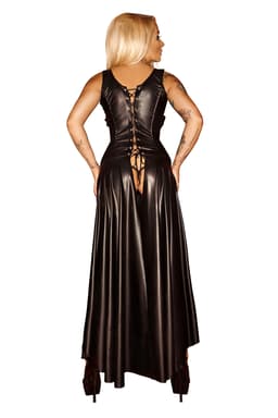 Noir Handmade F069 langes Kleid, Rückenansicht mit Schnürung
