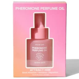 Eye of Love Bloom Sunny Daze Pheromon-Parfumöl, Flakon mit Etikett von der Seite