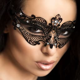 Chilirose Maskenball-Maske aus Messing, Modell 2, Gesamtansicht