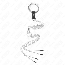 Brustklemmen des Kink Penisring-Sets in Nahaufnahme mit verstellbarer Schraube