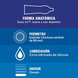 Durex Extra Safe Latexkondom mit anatomischer Easy-On-Form und Reservoir in der Nahaufnahme