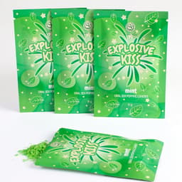 Secretplay Minze-Sprengbonbons, geöffneter Beutel mit Popcandy