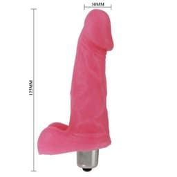 Baile Slik Pleasure Vibrator von der Seite fotografiert, Detailaufnahme der geäderten Oberfläche