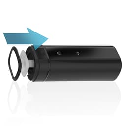 Kiiroo Onyx+ in der Hand gehalten, 26,3 cm im Größenvergleich