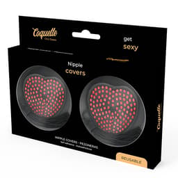 Coquette Chic Desire selbstklebende Nippelabdeckungen in Schwarz, Verpackung mit Markenlogo und Produktabbildung