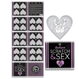 SecretPlay Scratch & Sex Lesbisch Rubbelkarte mit Verpackung, Gesamtansicht