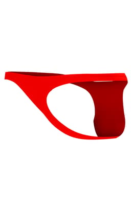 Cut4Men Brazilian-Thong aus Mikrofaser in Scarletrot, seitliche Ansicht im Ganzen