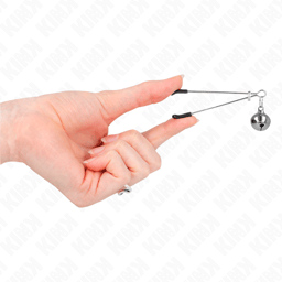 Kink – dünne Nippelklemmen mit Glöckchen, 7 cm – Silber, Ansicht 14